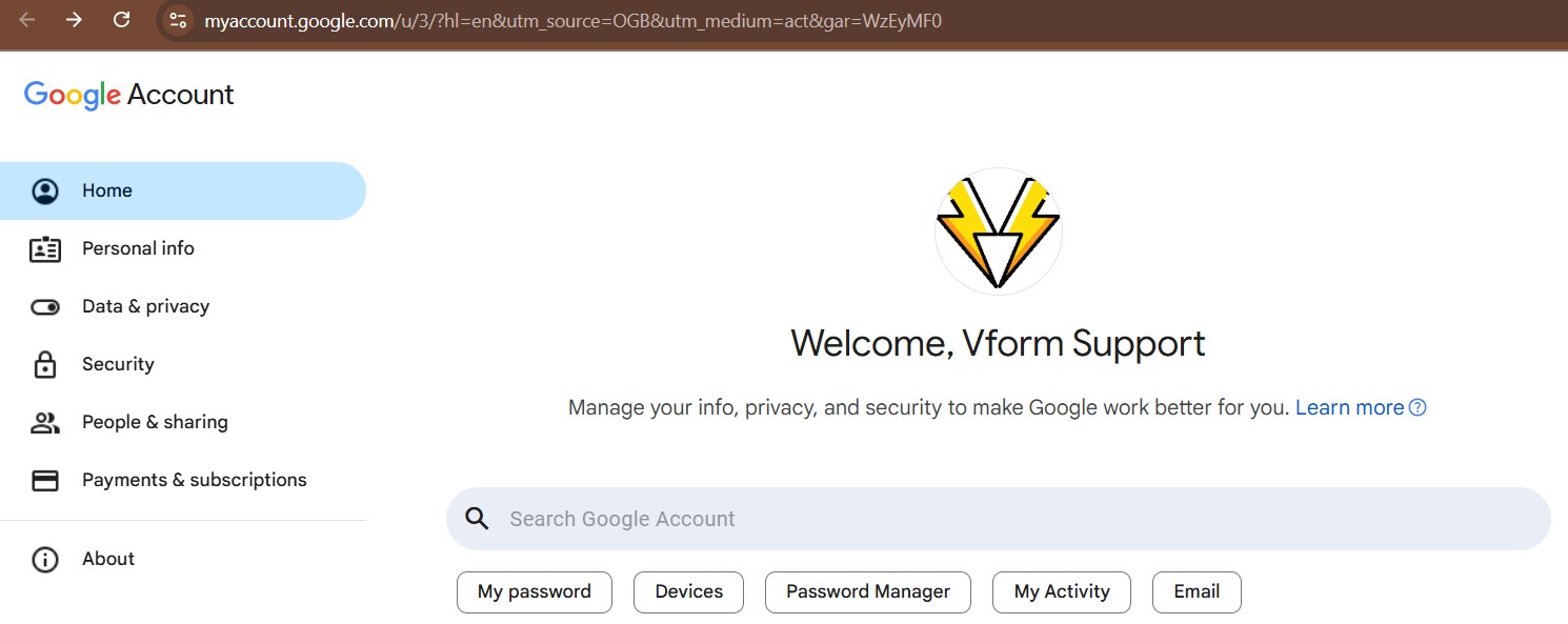 google account settings