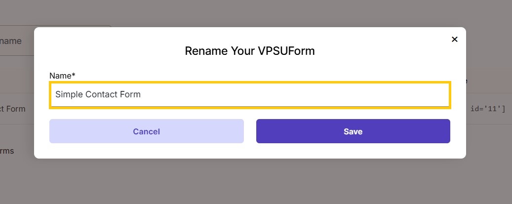 rename change vpsuform